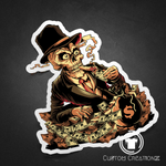 Skull Corps Burning Money Sticker