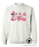 Valetine's Day crew neck sweatshirt - tshirt - characters - cartoon- sweater - pull over