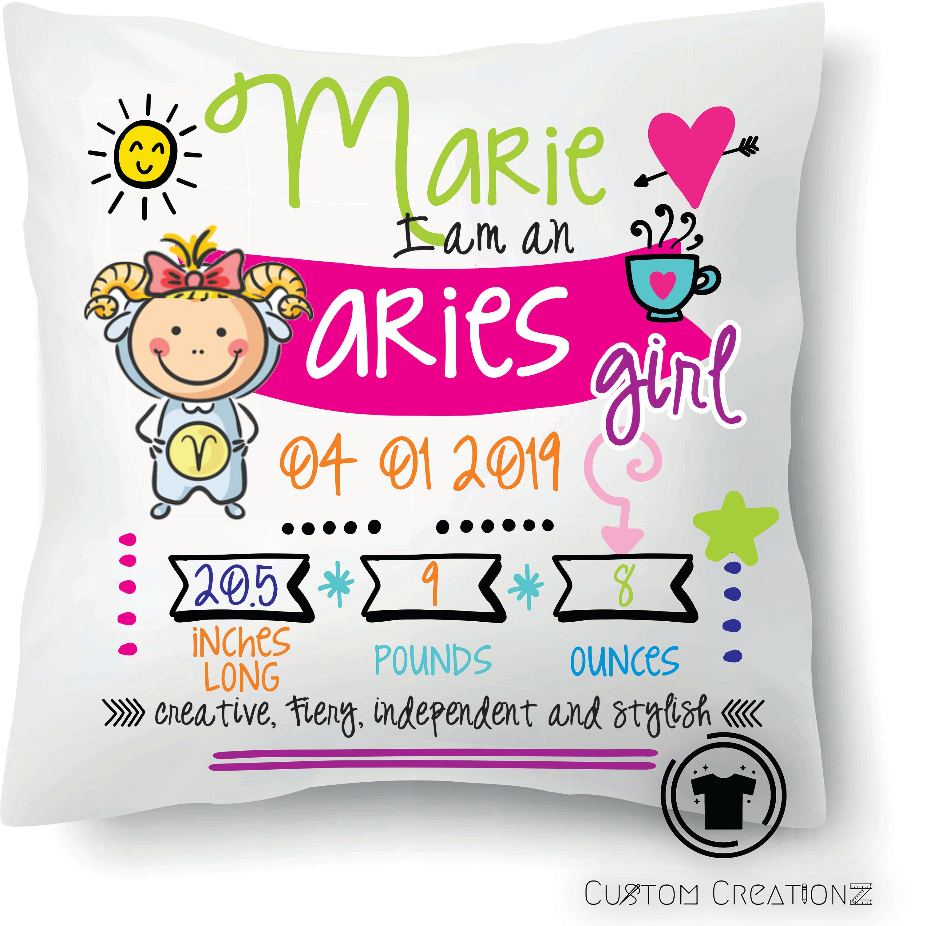 Baby Girl Zodiac Pillows