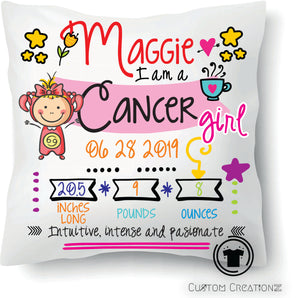 Baby Girl Zodiac Pillows