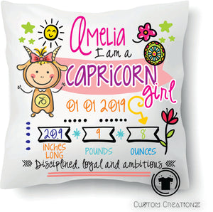 Baby Girl Zodiac Pillows