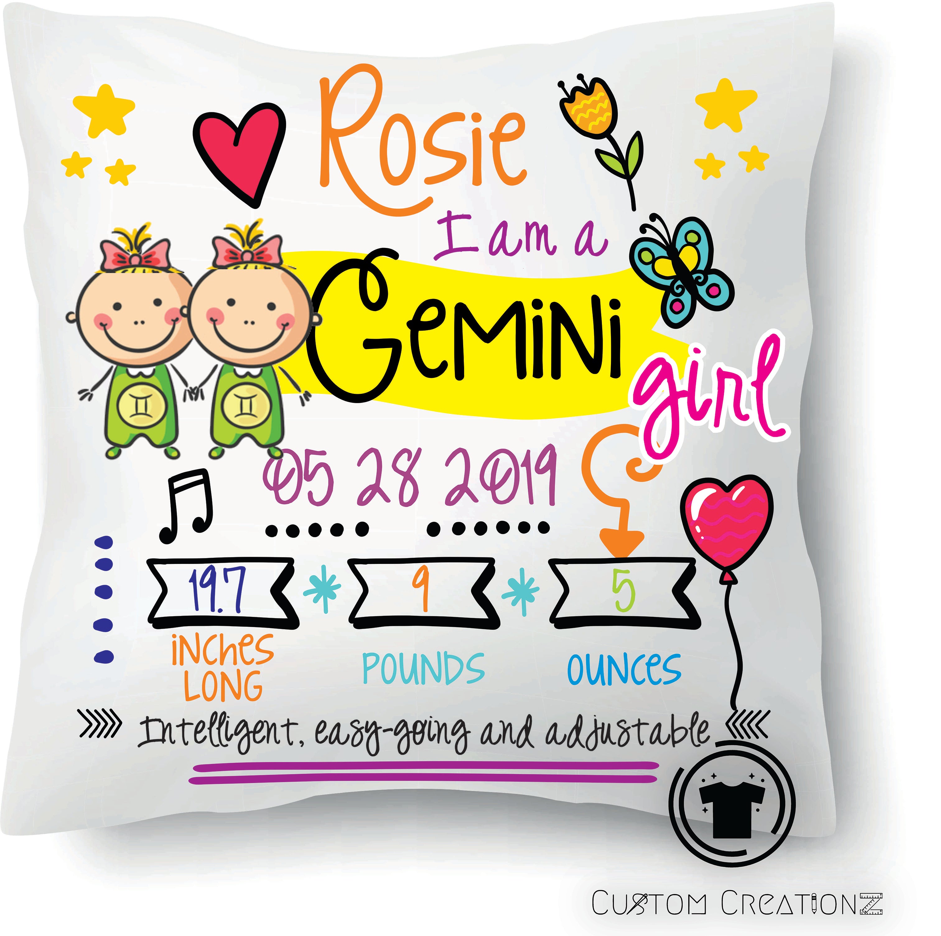 Baby Girl Zodiac Pillows