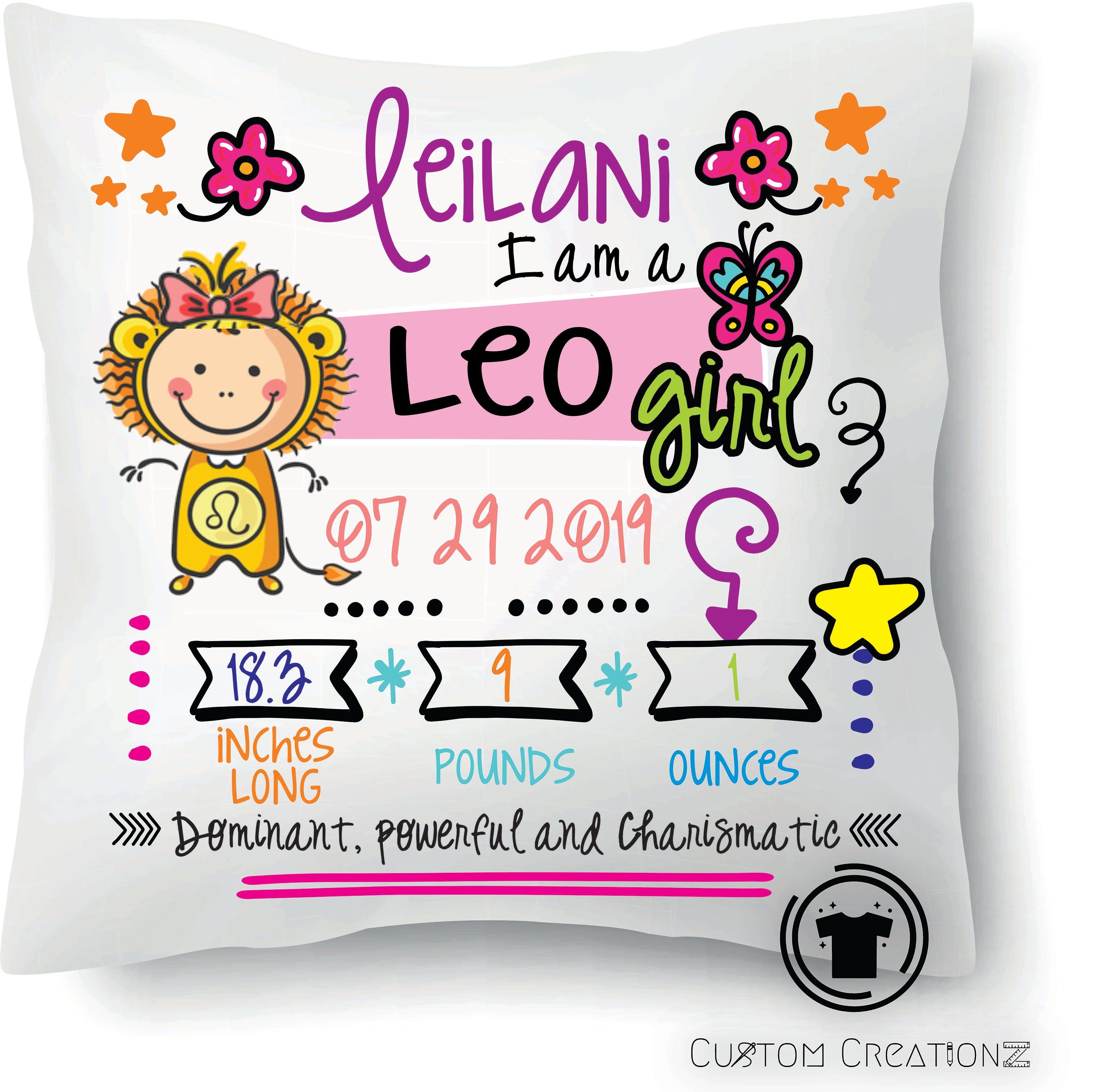 Baby Girl Zodiac Pillows