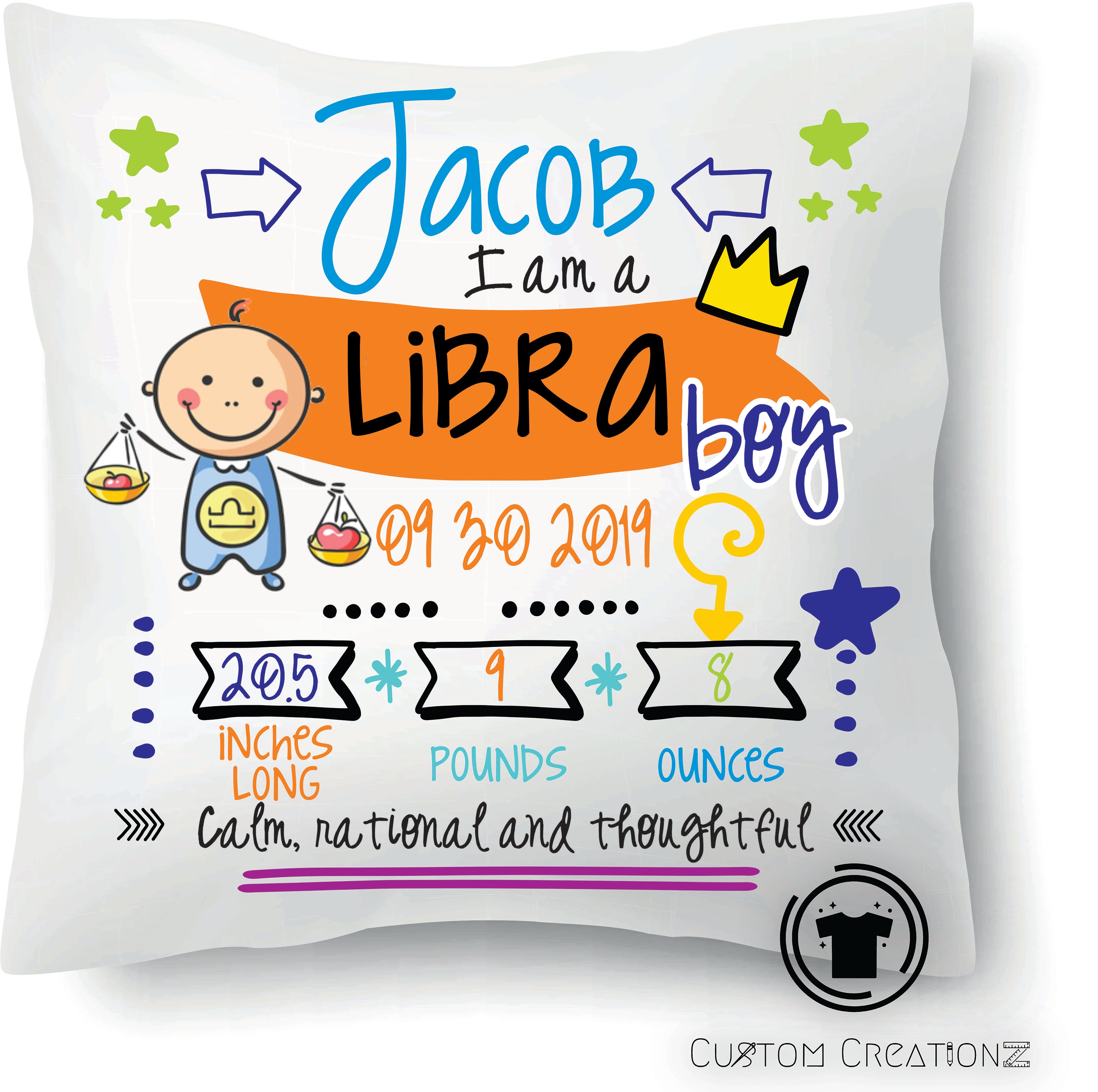 Baby Boy Zodiac Pillows