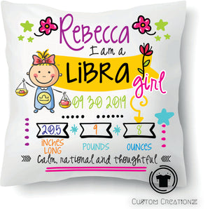 Baby Girl Zodiac Pillows
