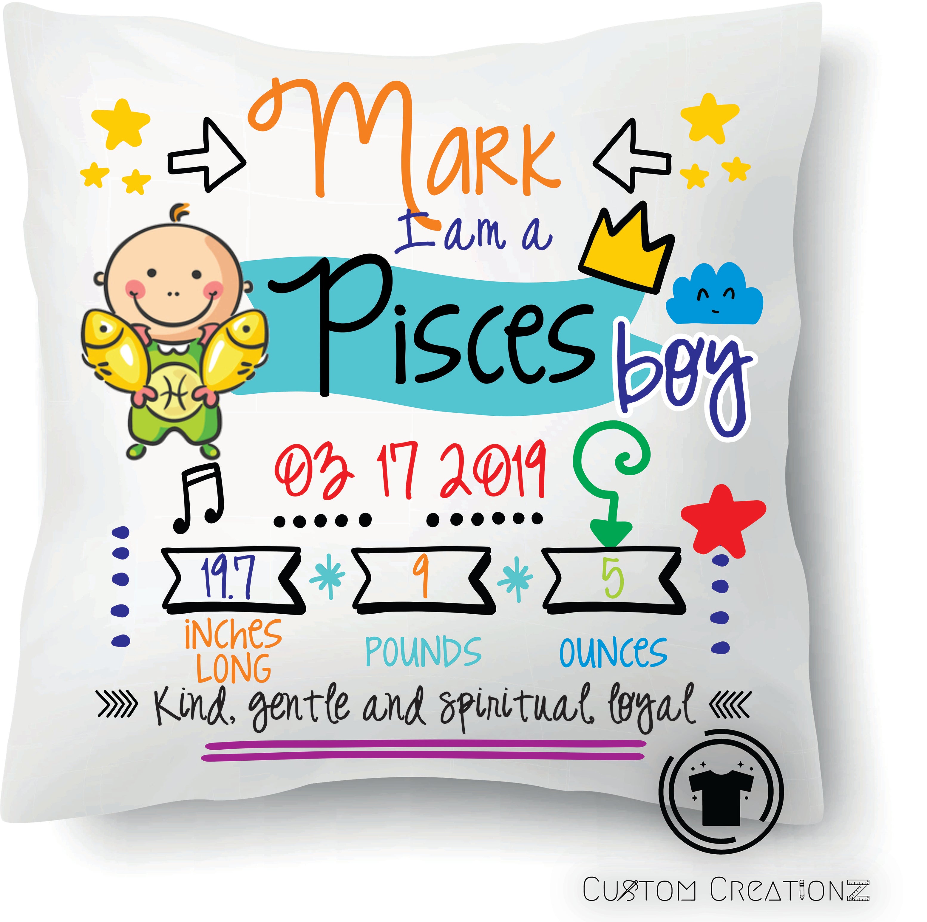 Baby Boy Zodiac Pillows