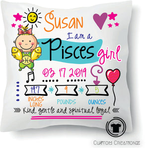 Baby Girl Zodiac Pillows
