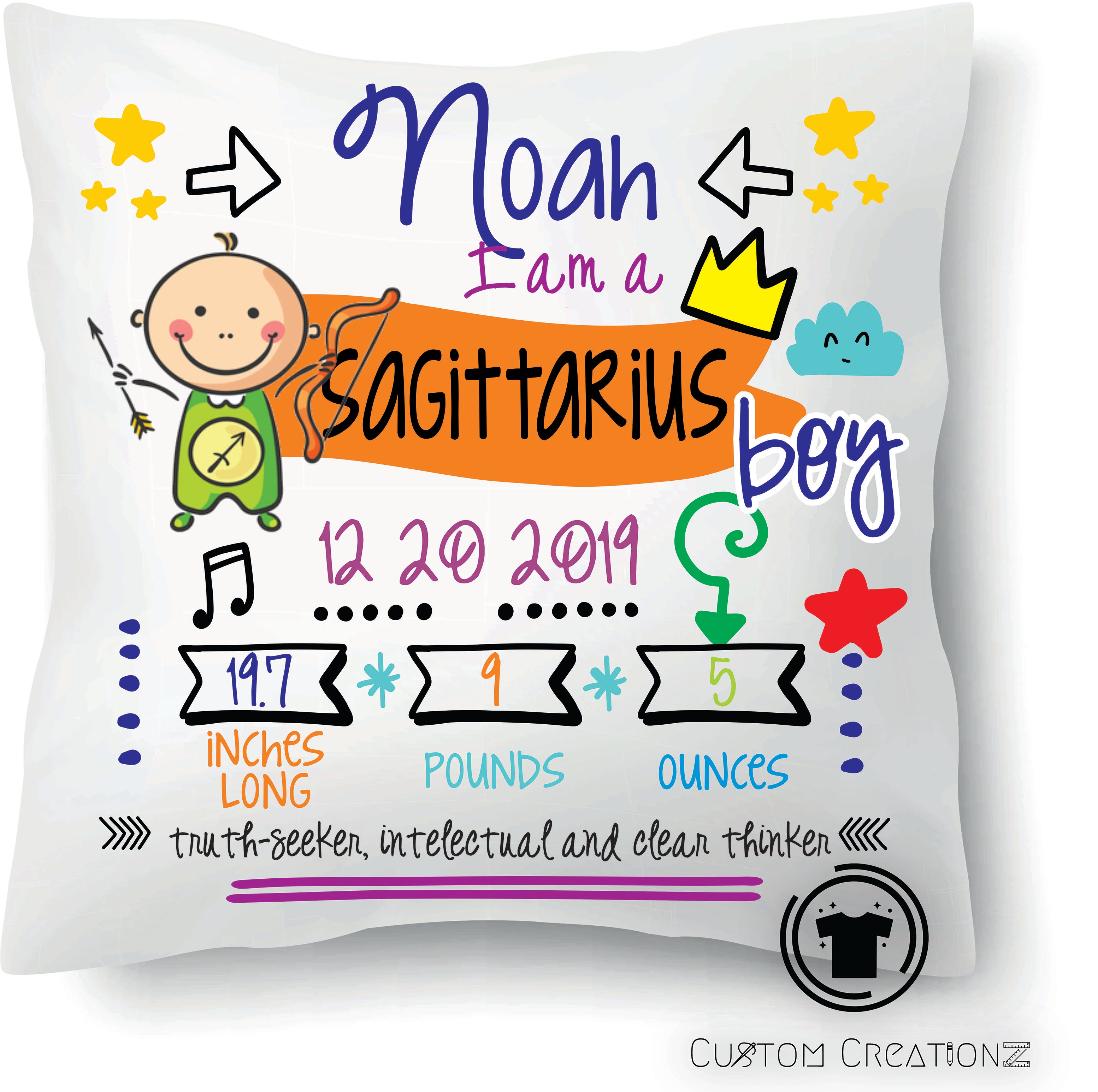 Baby Boy Zodiac Pillows