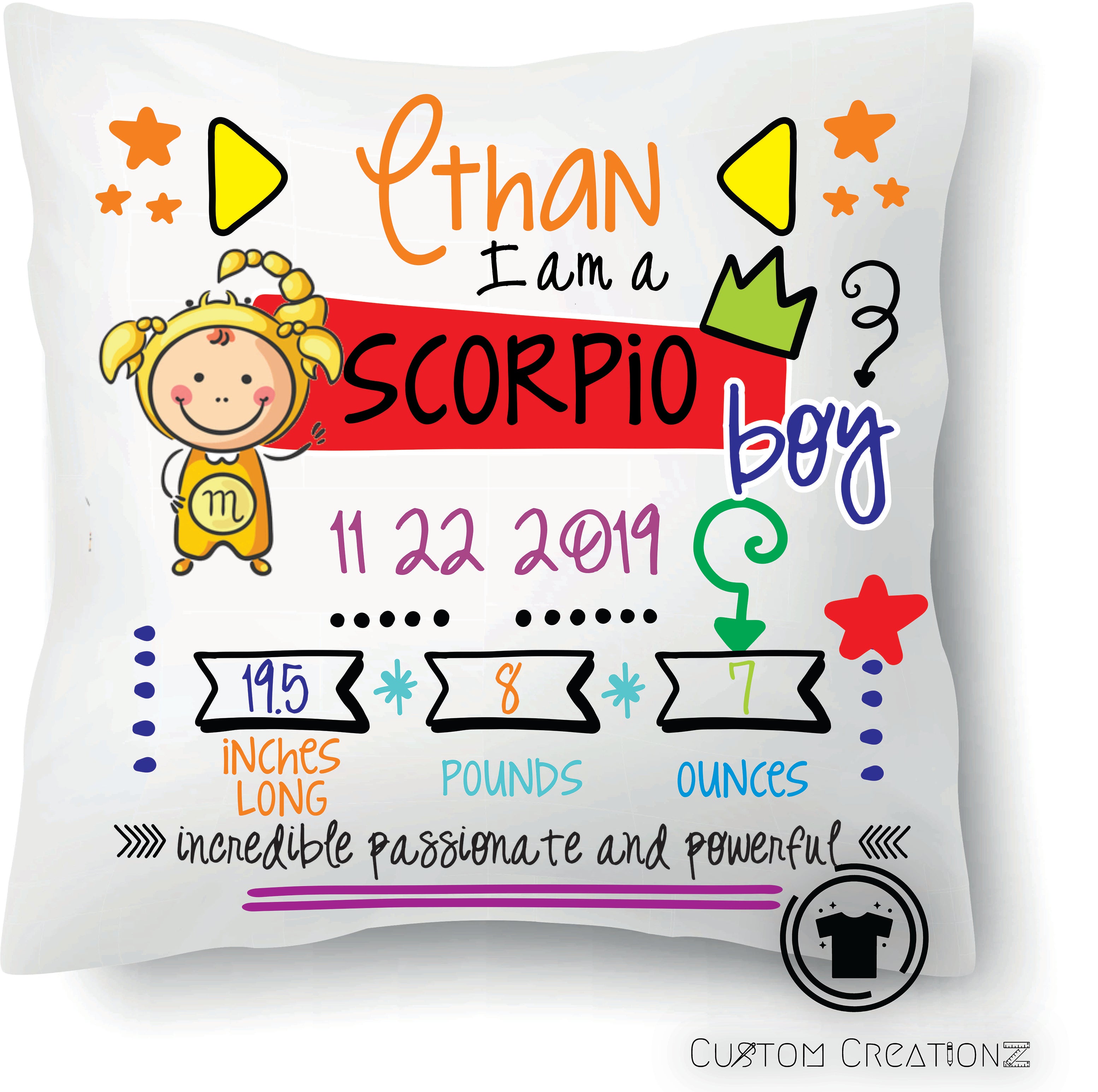 Baby Boy Zodiac Pillows