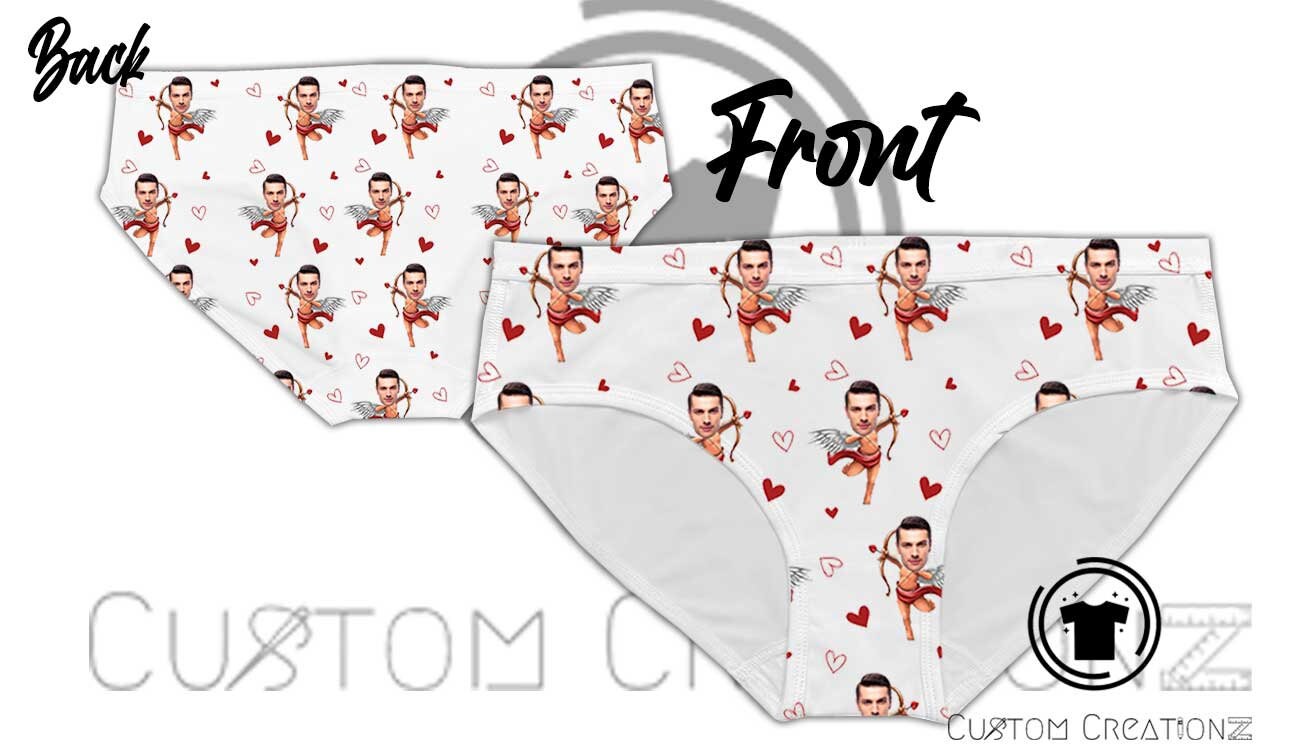 Valentine's Day Cupid FUN Funny face Ladies bikini panties underwear sexy