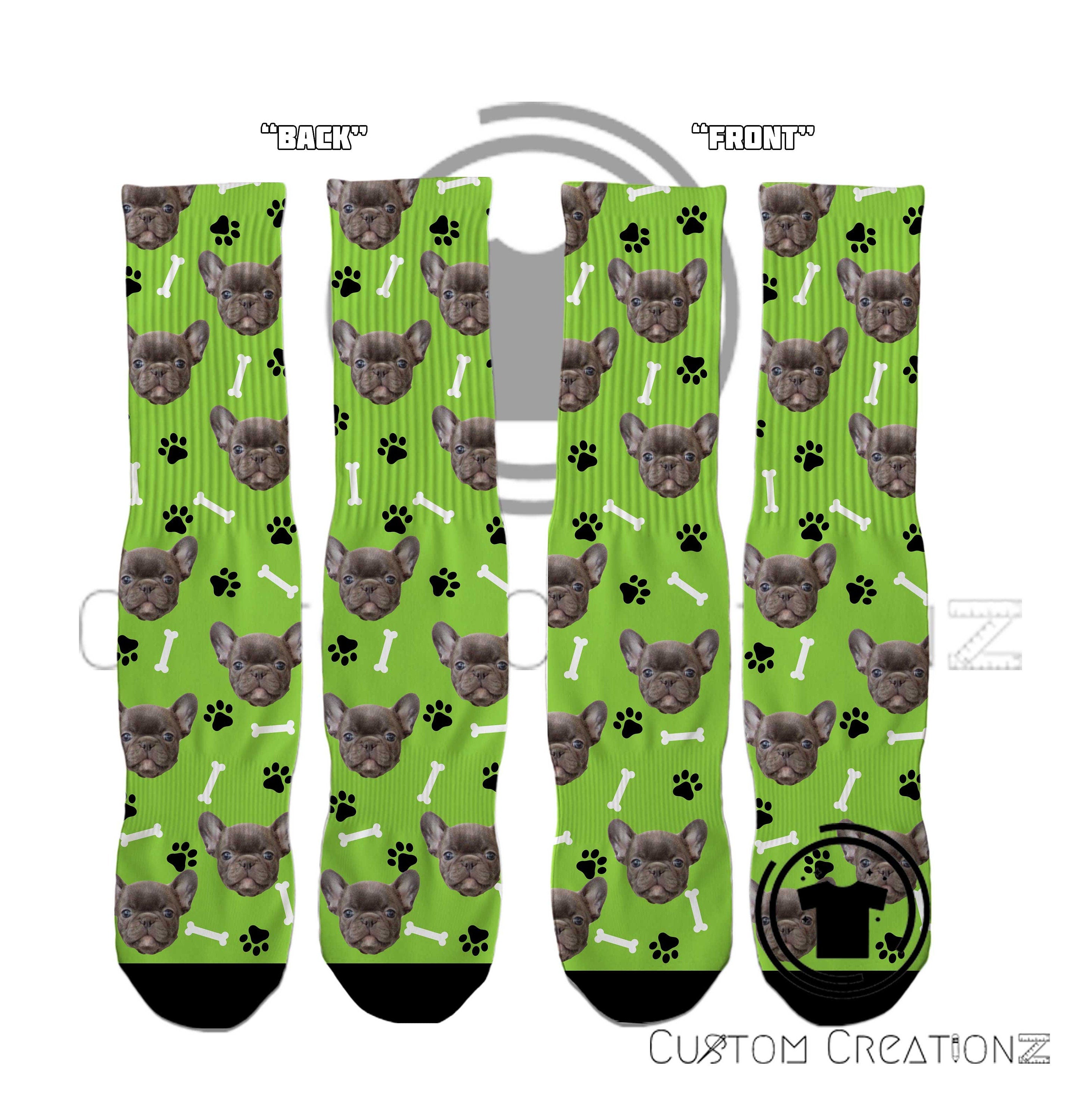 I LOVE MY DOG custom printed socks fun face silly - pet puppy pup best friend