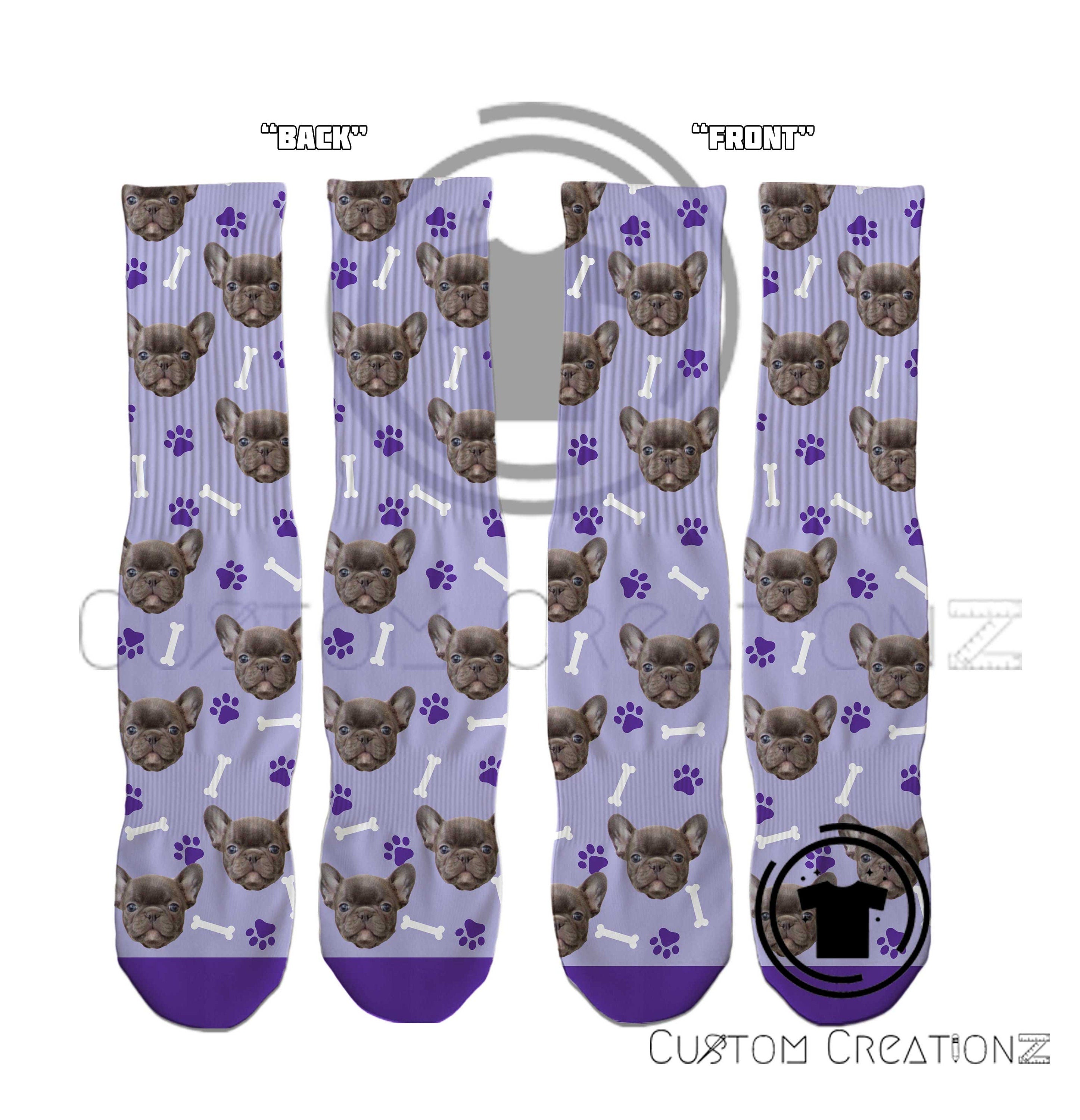 I LOVE MY DOG custom printed socks fun face silly - pet puppy pup best friend