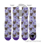 I LOVE MY DOG custom printed socks fun face silly - pet puppy pup best friend