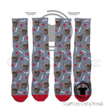 I LOVE MY DOG custom printed socks fun face silly - pet puppy pup best friend