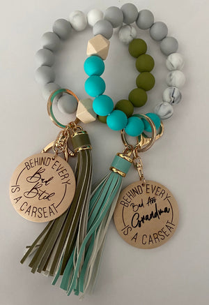 Wristlet - keychain - stretch - fun - stylish - trendy - trend setter- gift - mom - grandma - personalize - beads - silicone