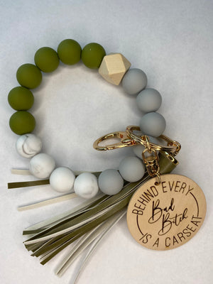 Wristlet - keychain - stretch - fun - stylish - trendy - trend setter- gift - mom - grandma - personalize - beads - silicone