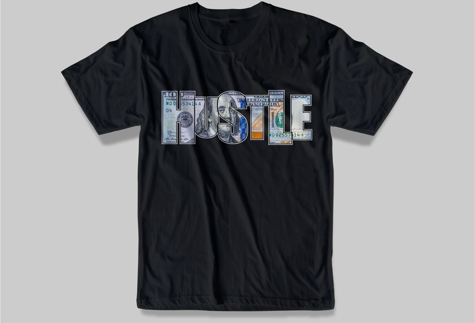 Adult shirt -Unisex Soft cotton premium tshirt - HUSTLE - money - dollar - benji - paper chaser - dinero